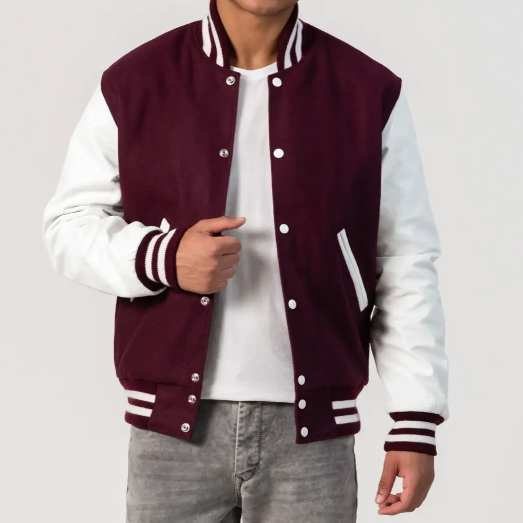 Leather Sleeves Varsity Letterman Jacket