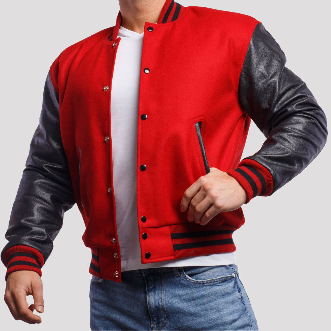 Leather Sleeves Varsity Letterman Jacket