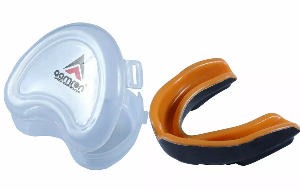 Aamron® Gel Gum Shield & Case Mouth Guard Boxing Teeth Grinding MMA Rugby GSGP1A