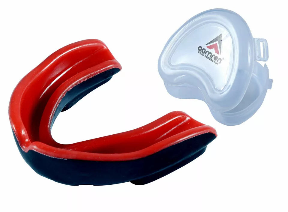 Aamron® Gel Gum Shield & Case Mouth Guard Boxing Teeth Grinding MMA Rugby GSGP1A