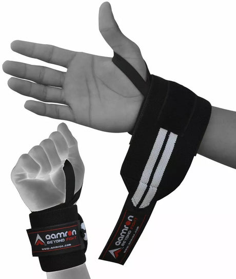 Aamron ® Power Wrist Wraps Weight Lifting Gym Straps Body Building Training Fist