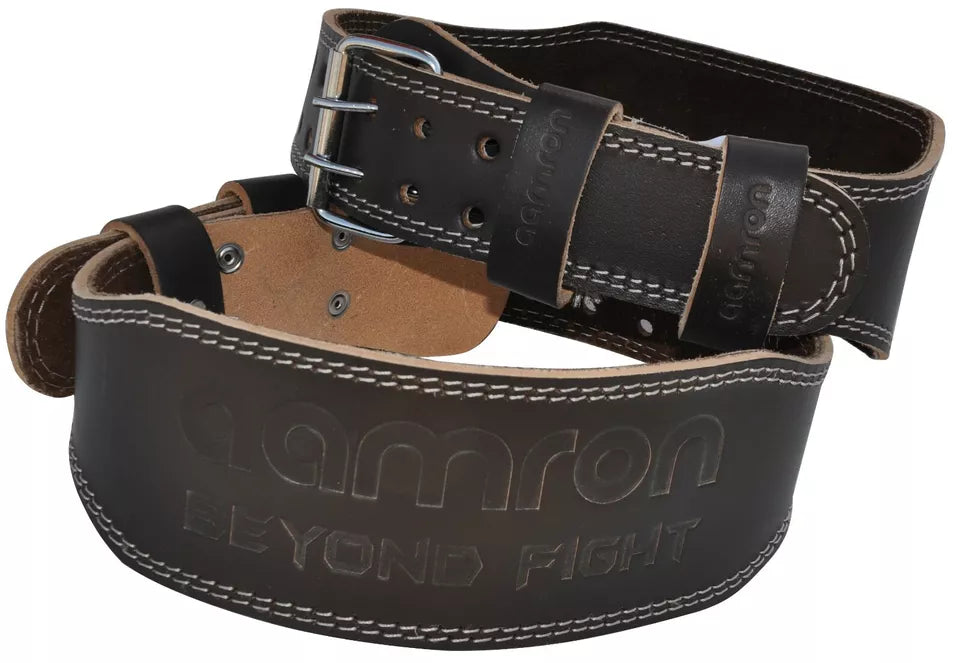 Aamron ® 4” Tanned Leather Weight Lifting Belt Back Support Strap Gym Training