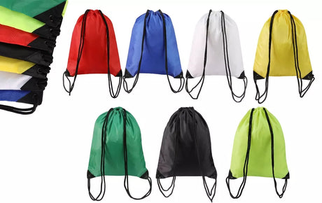 Aamron® 2 x Drawstring Bags Gym Sack Pull String Gym Swimming Sports School Bag